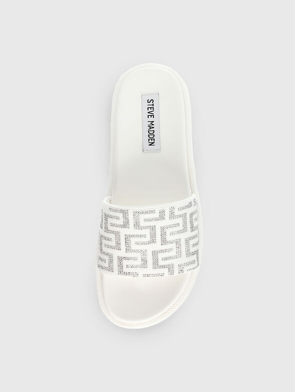 KORA fuxia slippers with rhinestones - 6