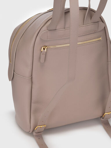 Beige leather backpack  - 3