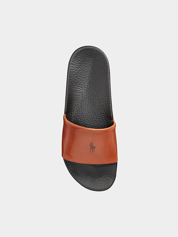 Leather beach slides - 4