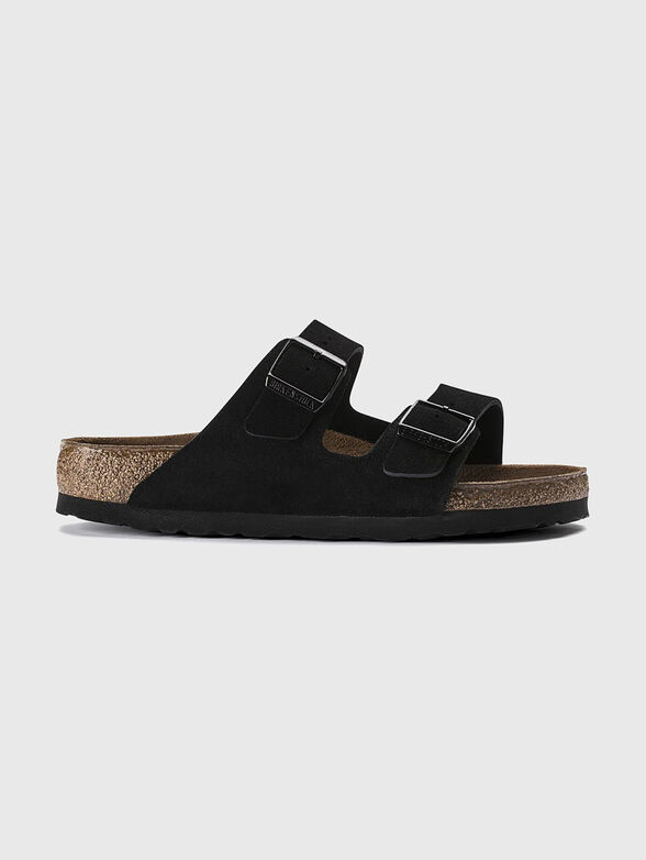 ARIZONA black suede slippers - 1