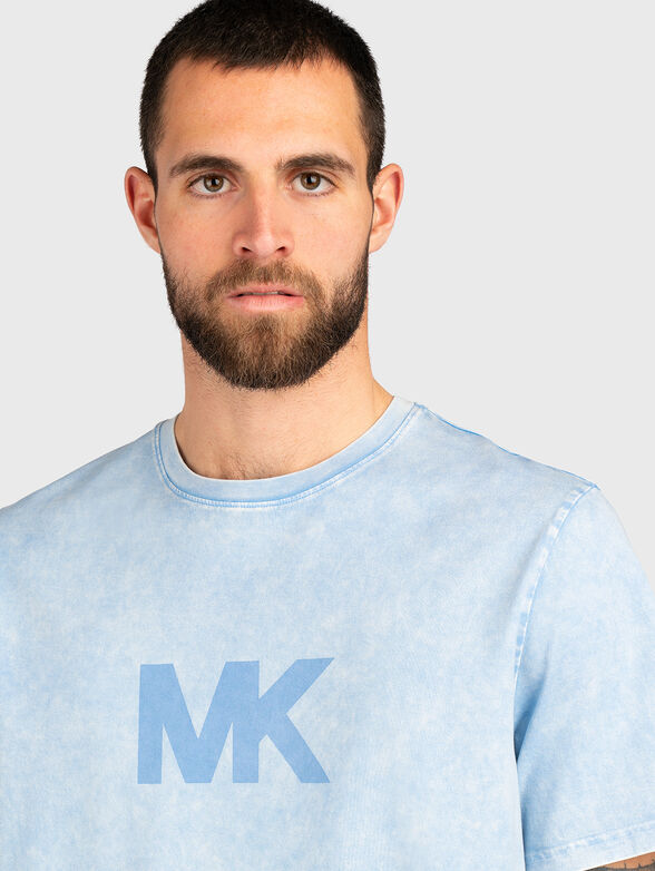 Cotton T-shirt with oval neckline and logo - 4