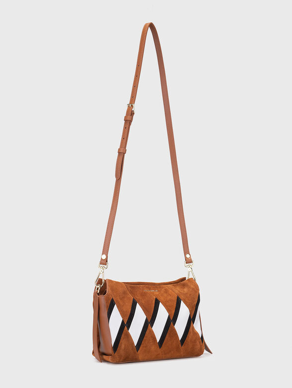 Suede bag with accent handle - 2