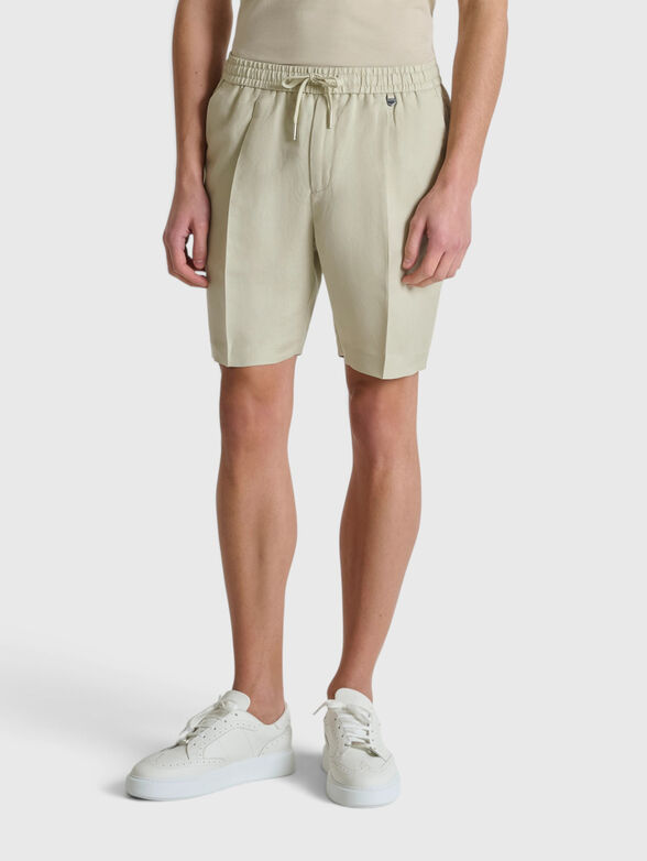 Linen and viscose shorts - 1