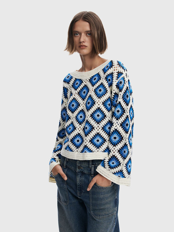 Knitted sweater with wide sleeves - 1