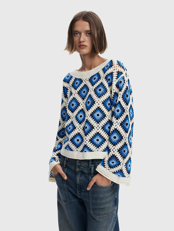 Knitted sweater with wide sleeves - 1