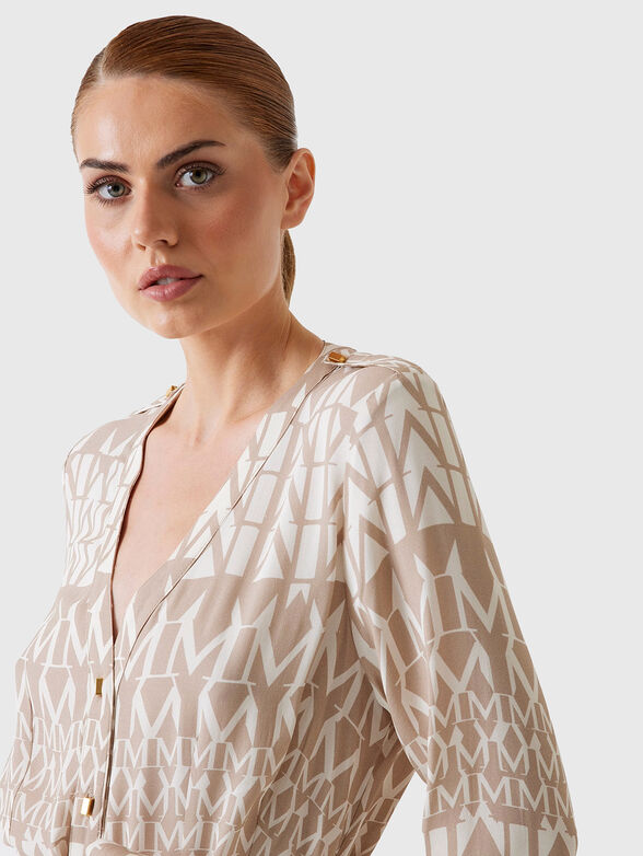 BRITNEY maxi dress with print and waist belt - 4