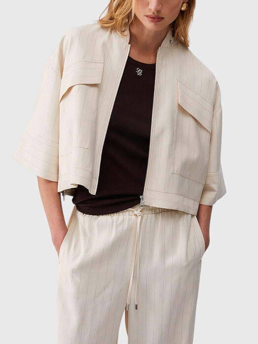 A relaxed fit jacket with accent pockets