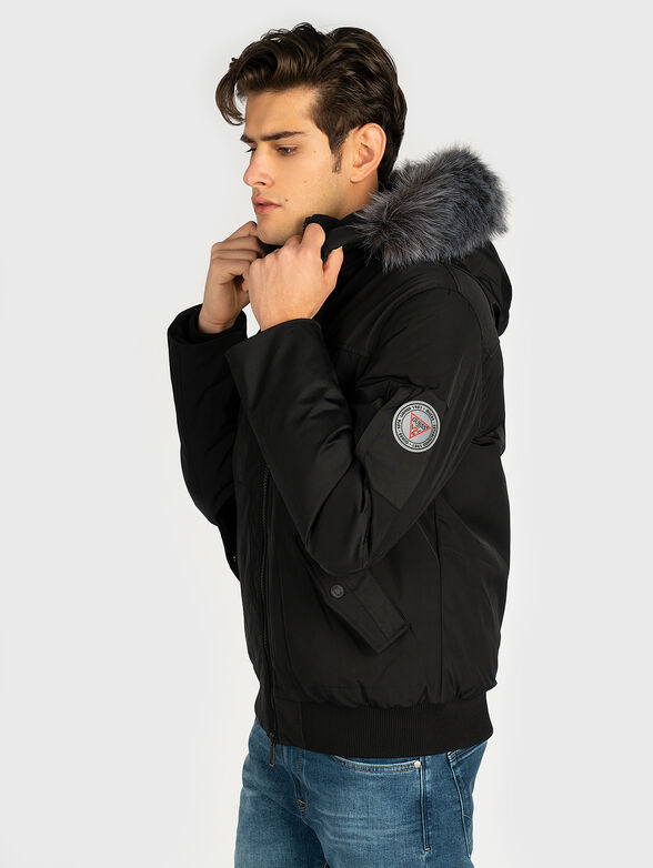 Black jacket with detachable hood - 2