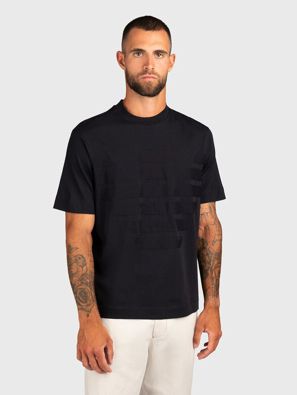 White T-shirt with oval neckline - 1