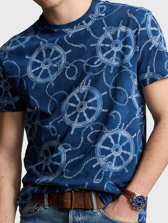 Blue T-shirt with print - 4