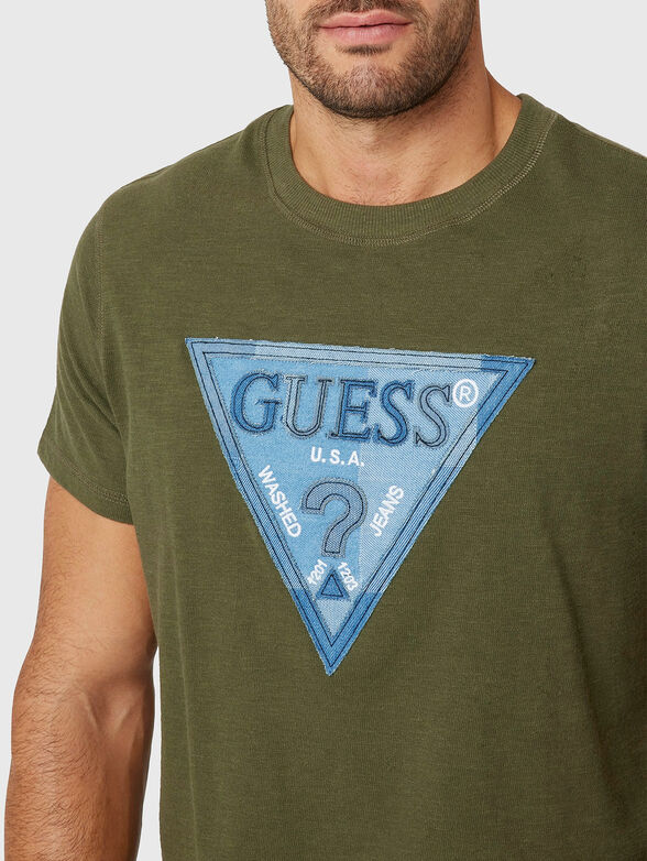 T-shirt with denim logo accent - 4