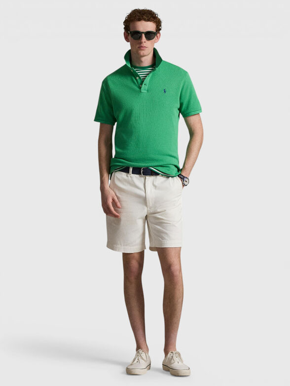 Green cotton-blend polo shirt - 2