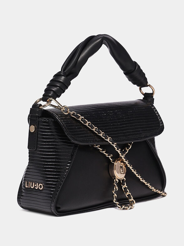 Black handbag with textured details - 2