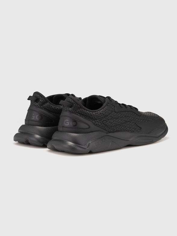 Black sports shoes with logo - 3