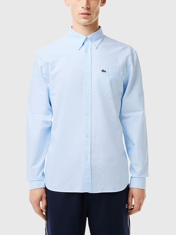 Синя памучна риза - 1