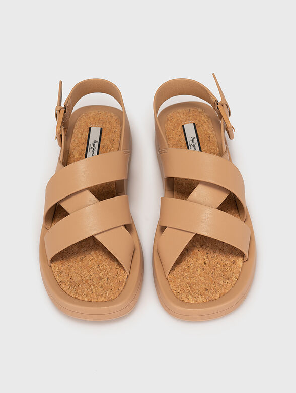 SUMMER BLOCK beige sandals in eco leather - 6