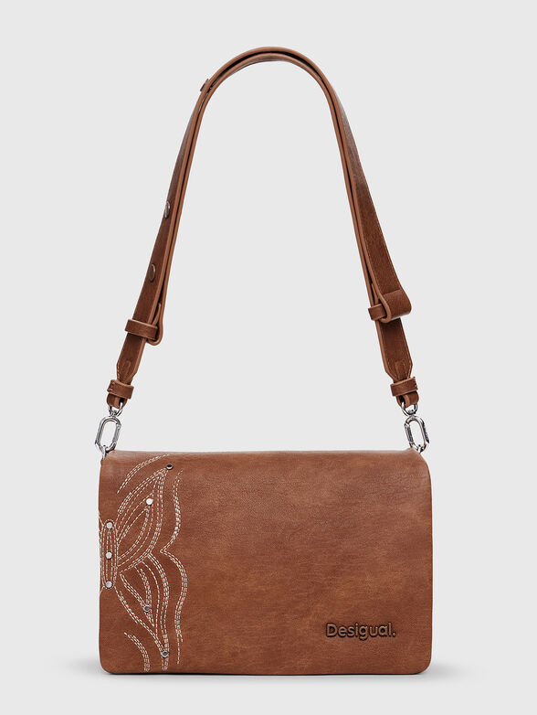 Brown bag with accent embroidery - 1