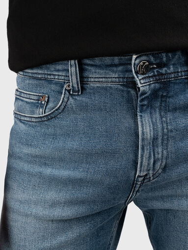 Blue slim jeans with washed effect - 4