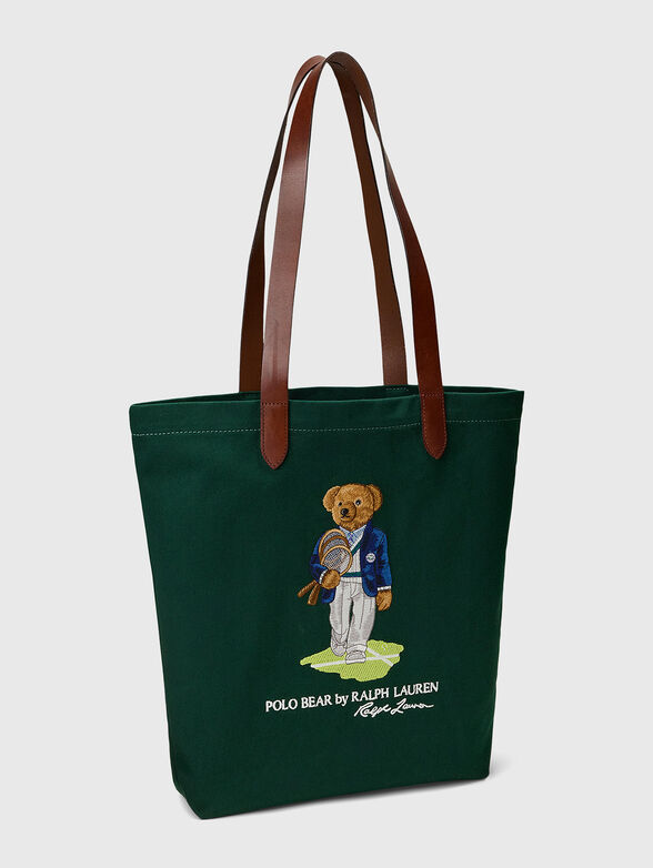 Green bag with a Polo Bear print - 4