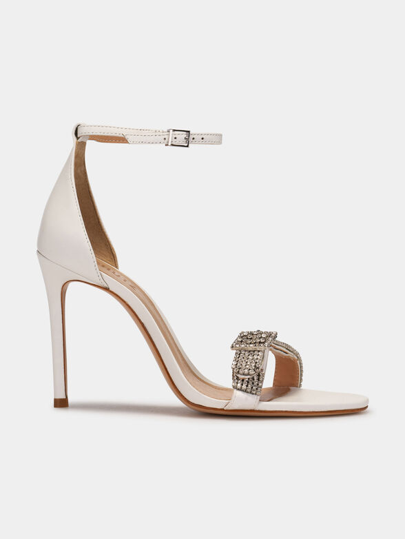 Sandals in beige color with rhinestones  - 1