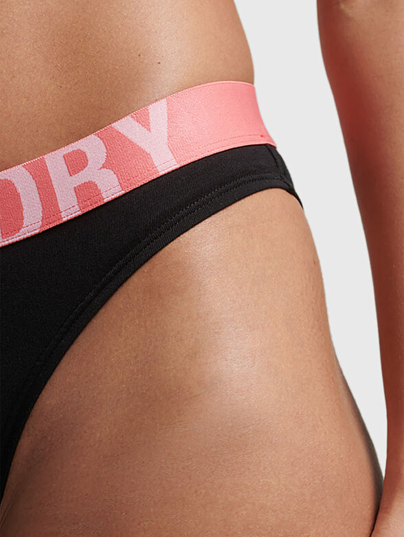 Black bikini briefs with contrasting logo - 3