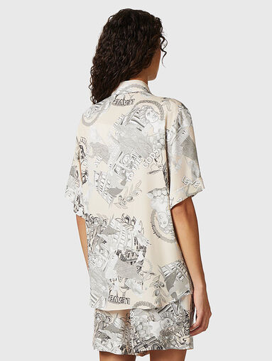 Viscose shirt with short sleeves and print - 3