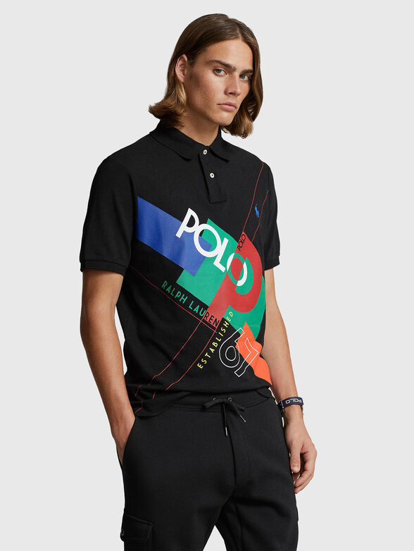 Polo-shirt with contrasting print - 1