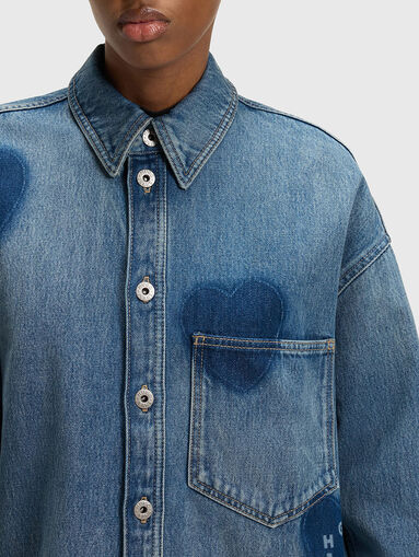 Denim jacket with worn effect - 5