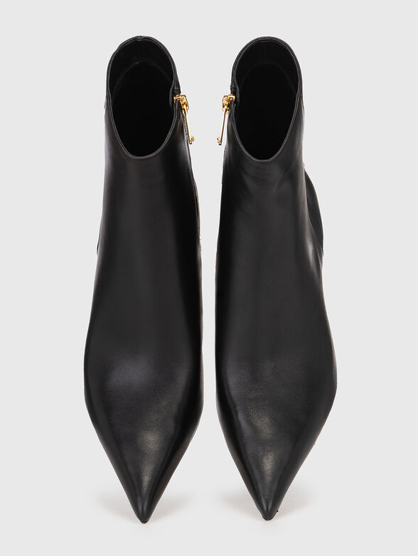 Leather boots with accent heel - 6