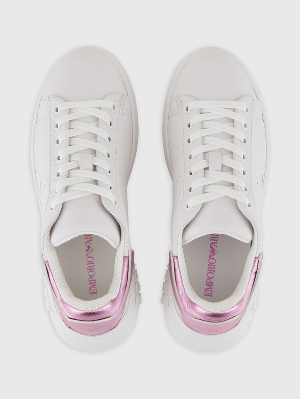 White leather sports shoes with metallic accents - 6