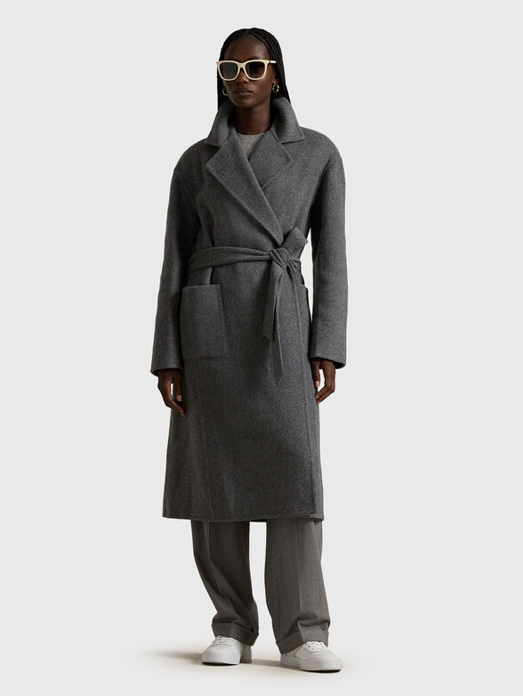 Wool coat with wrap and belt - 1