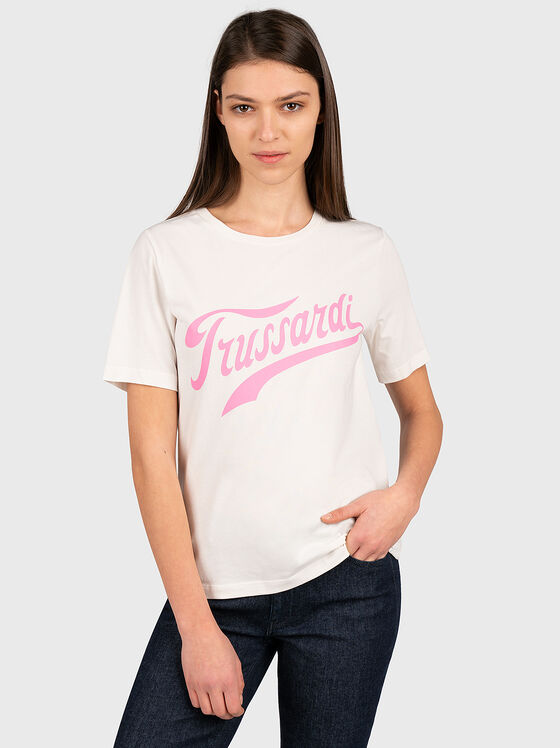 Grey T-shirt with logo print - 1