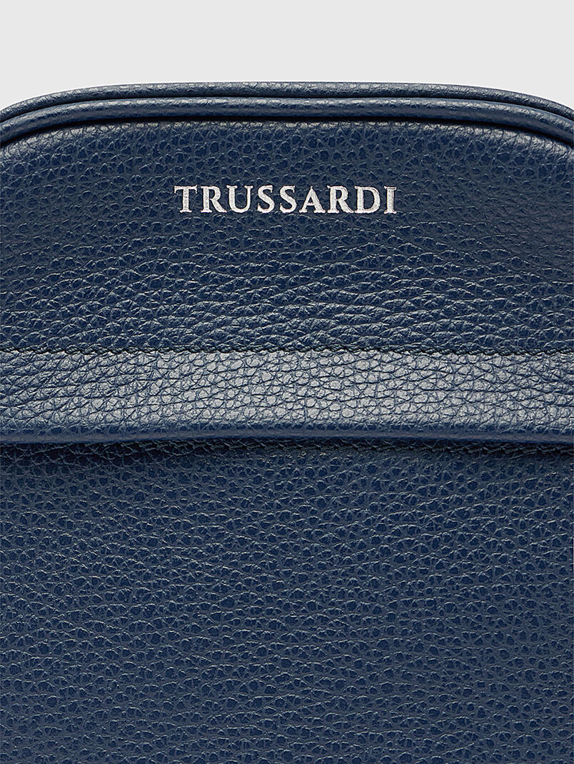 Leather crossbody bag with mini logo - 3