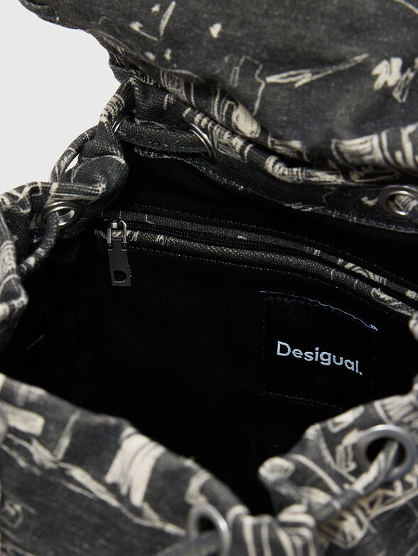 Denim backpack with print - 6