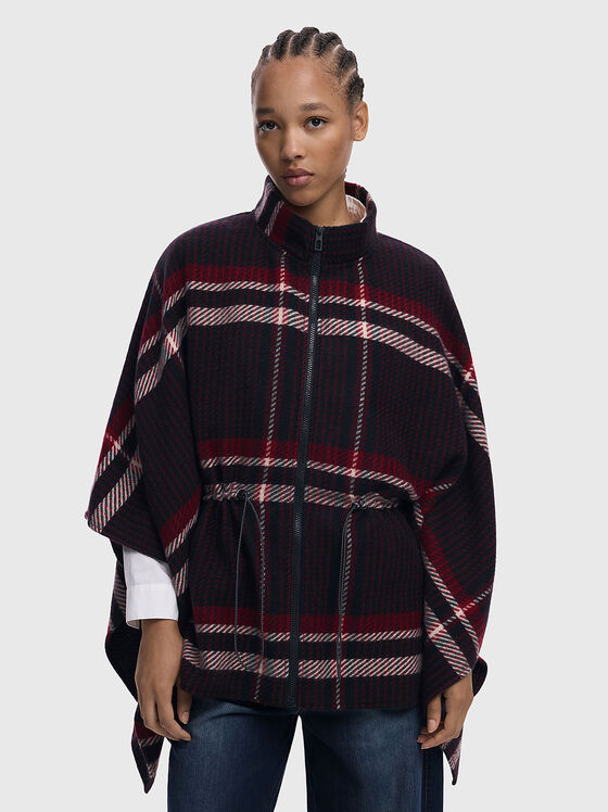 ALDAMA check poncho with zip - 1