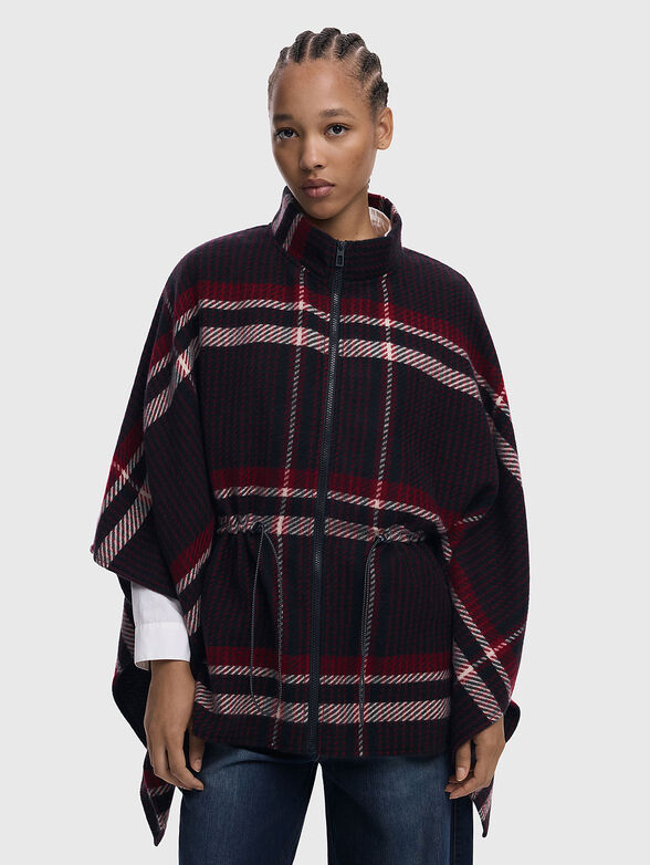 ALDAMA check poncho with zip - 1