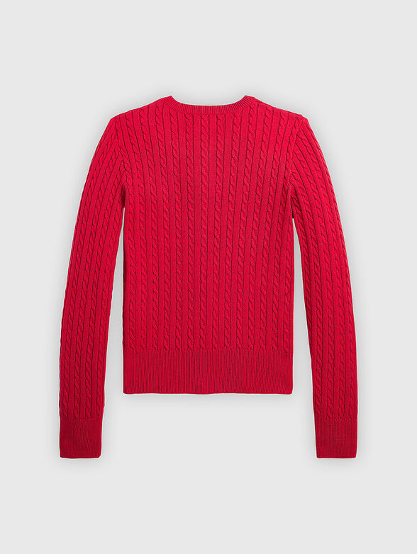 Knitted cardigan in red colour - 2