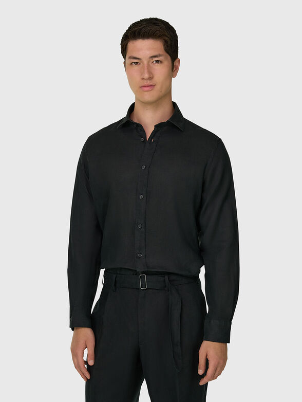 Black linen shirt - 1