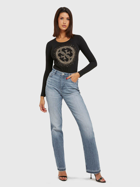 Black blouse with 4G logo accent - 2