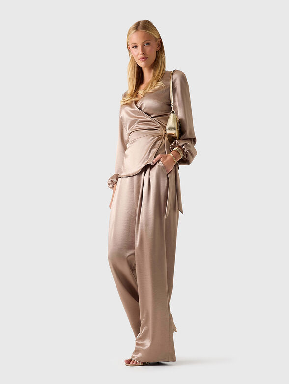 Satin trousers with pleats - 4