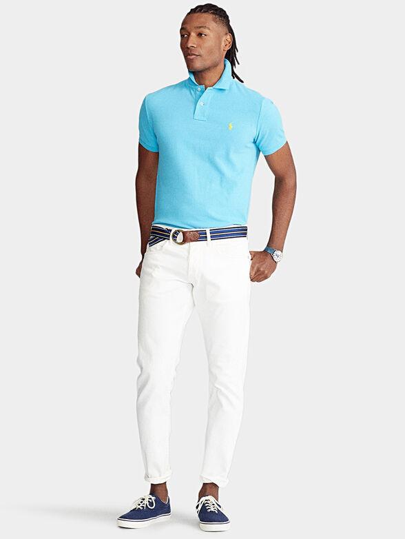 Cotton polo-shirt in light blue color - 2