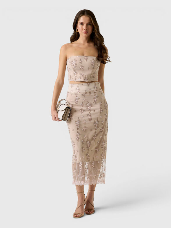 CATERINA pleated skirt with embroidery - 4