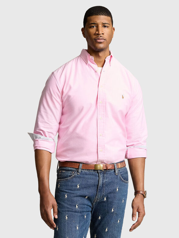 Cotton shirt with logo embroidery - 1