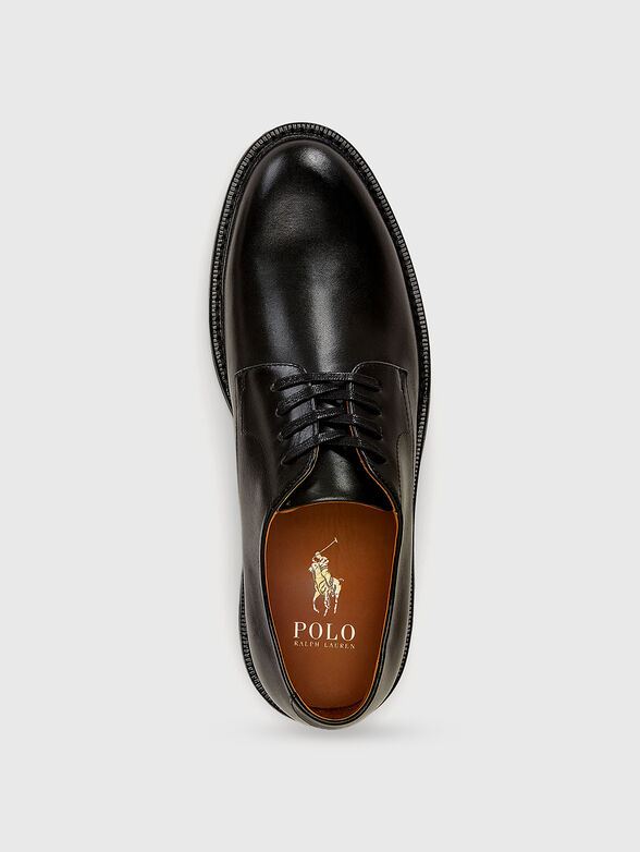 Derby black leather shoes - 3