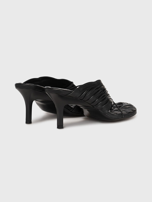 Leather mules a heel - 3