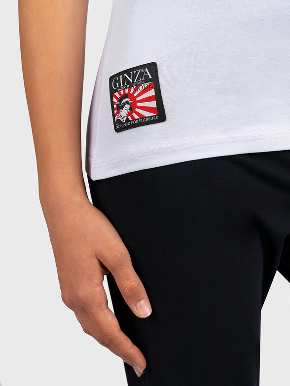 White t-shirt with prints - 4