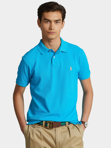 Polo shirt in blue color with logo embroidery - 1