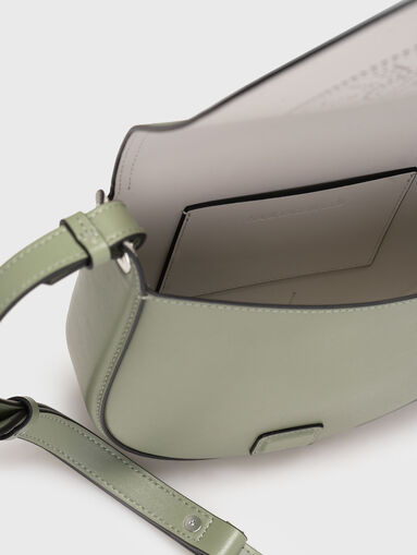 Leather crossbody bag with logo - 5