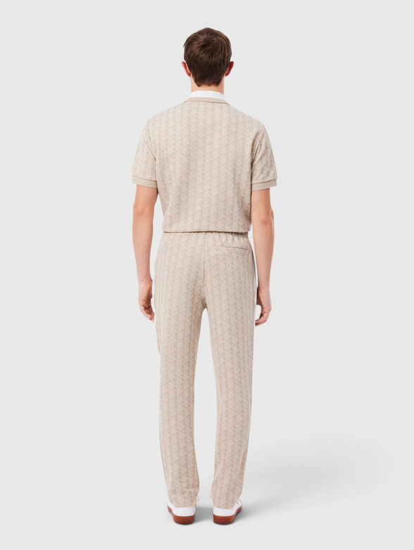 Brown sports trouser with monogram print - 2