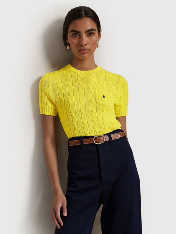 Short-sleeved sweater with embroidered logo - 1